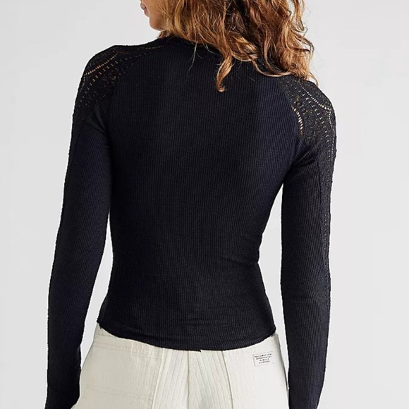 NWOT Free People Freddie Cuff Top Black Extra Small XS - Picture 3 of 5